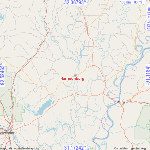 Harrisonburg on map