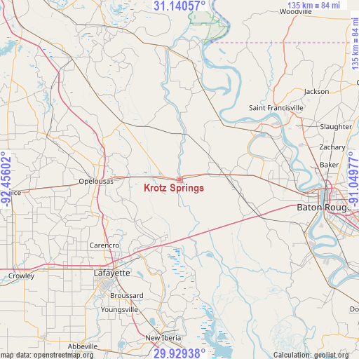 Krotz Springs on map