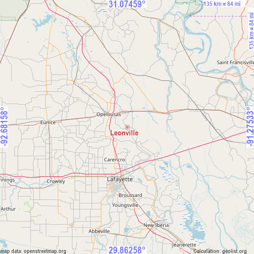 Leonville on map