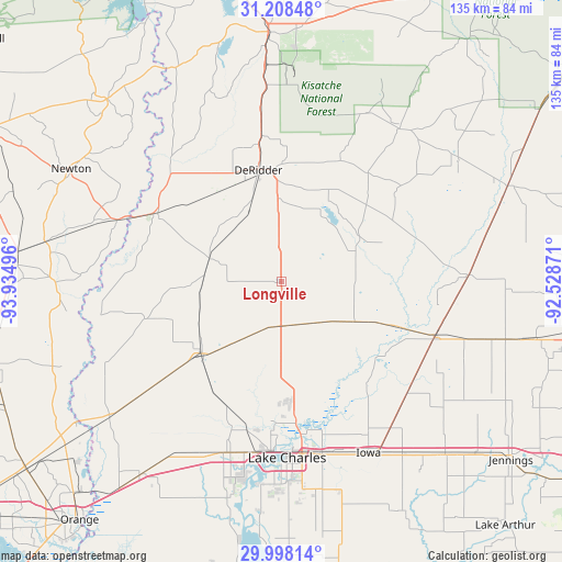 Longville on map