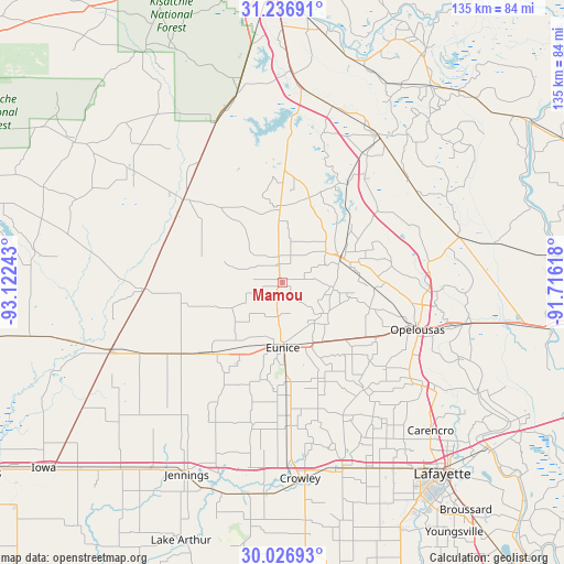 Mamou on map