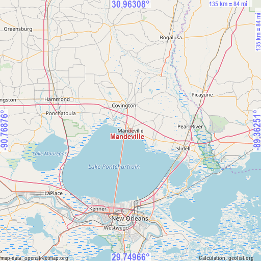 Mandeville on map