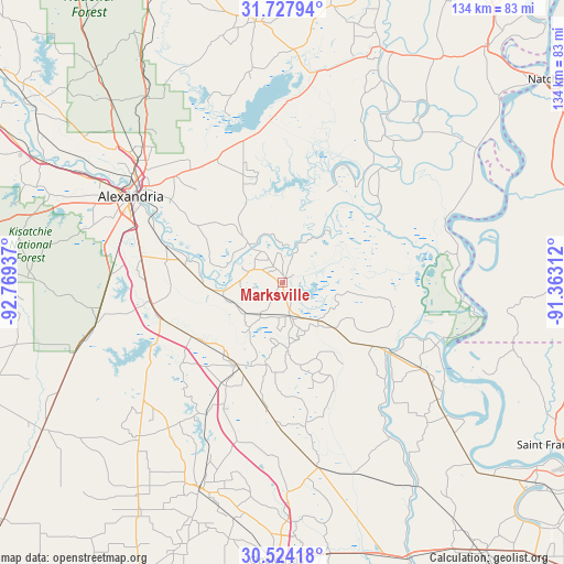 Marksville on map