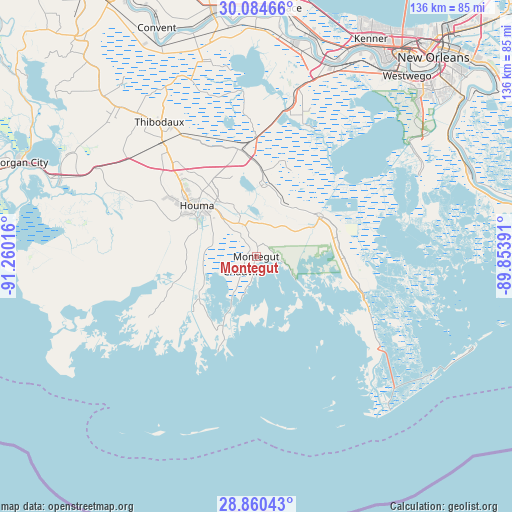 Montegut on map