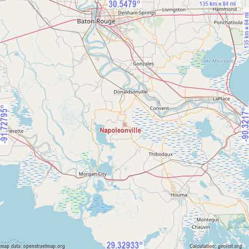 Napoleonville on map