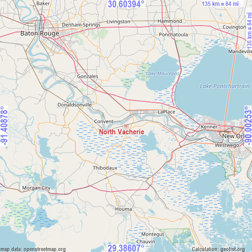 North Vacherie on map