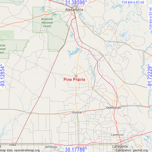 Pine Prairie on map