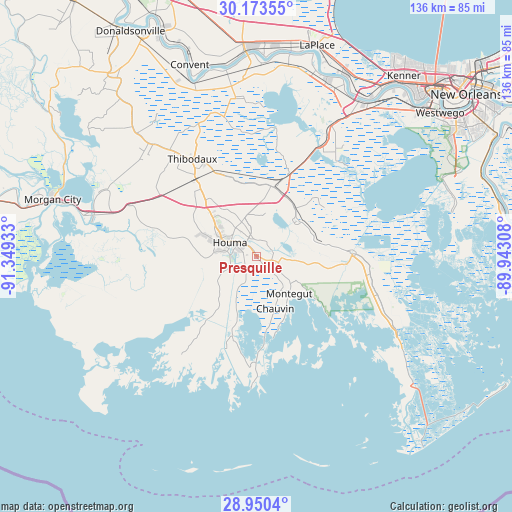 Presquille on map