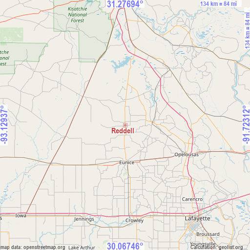 Reddell on map