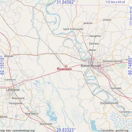 Rosedale on map