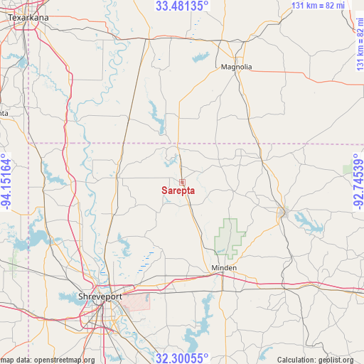 Sarepta on map