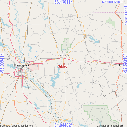 Sibley on map