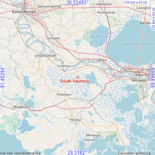 South Vacherie on map