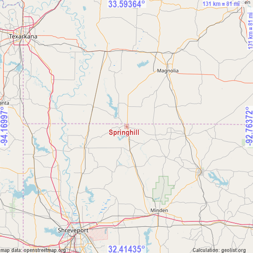 Springhill on map