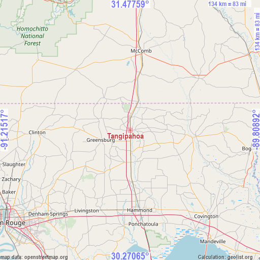 Tangipahoa on map