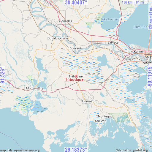 Thibodaux on map