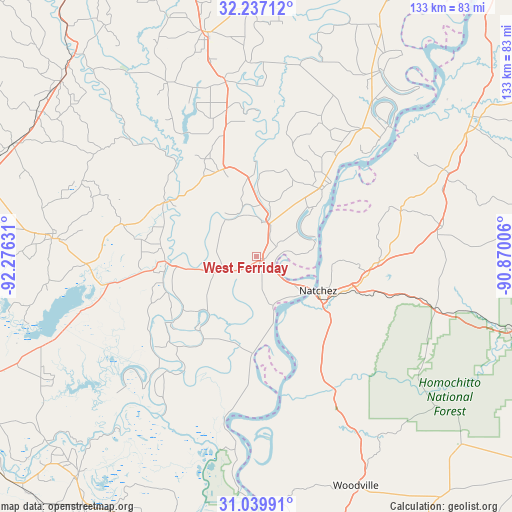 West Ferriday on map