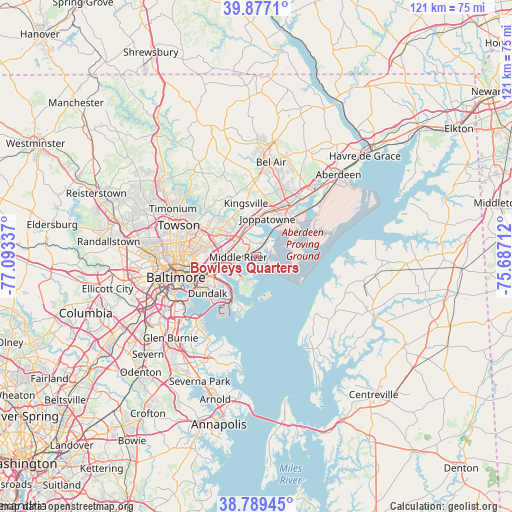 Bowleys Quarters on map