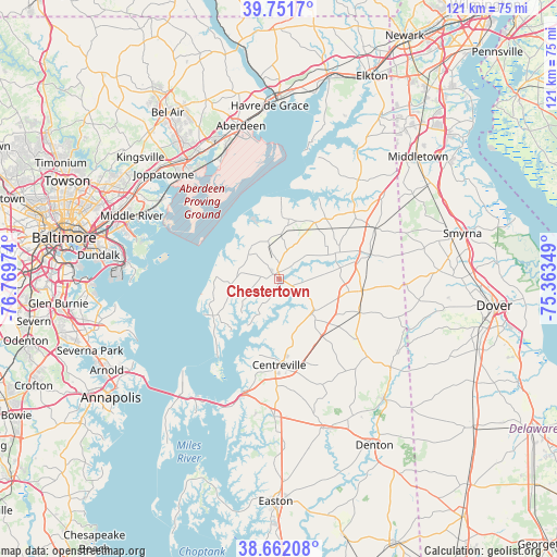 Chestertown on map