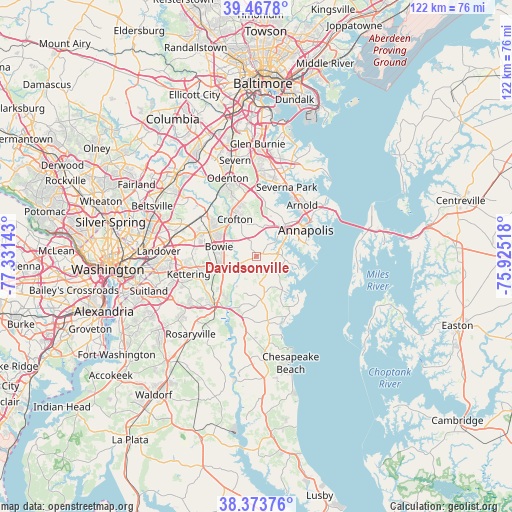 Davidsonville on map