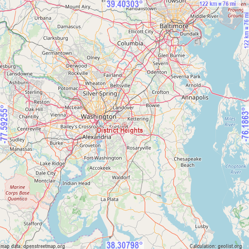 District Heights on map