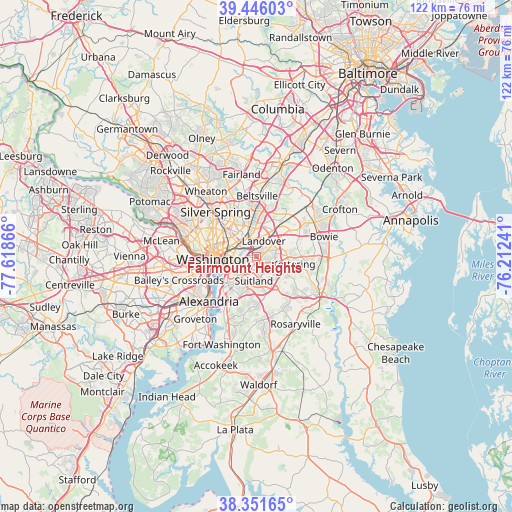 Fairmount Heights on map