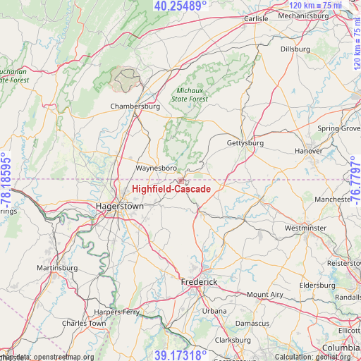 Highfield-Cascade on map