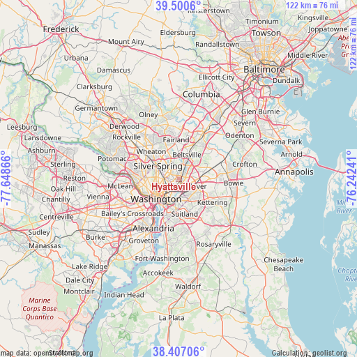 Hyattsville on map