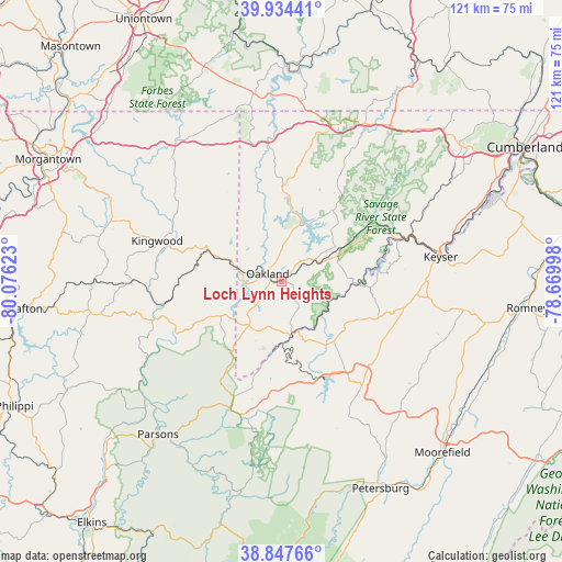 Loch Lynn Heights on map