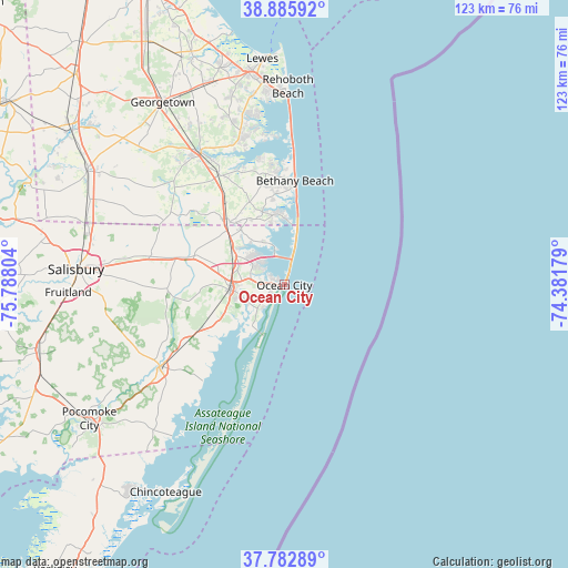 Ocean City on map