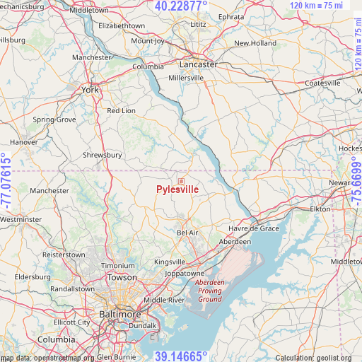 Pylesville on map