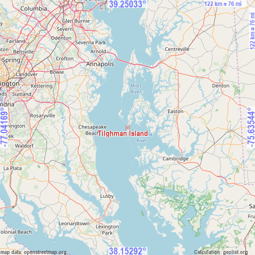 Tilghman Island on map