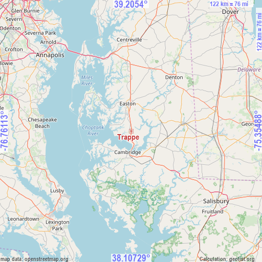 Trappe on map
