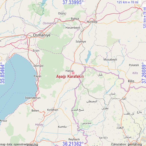 Aşağı Karafakılı on map