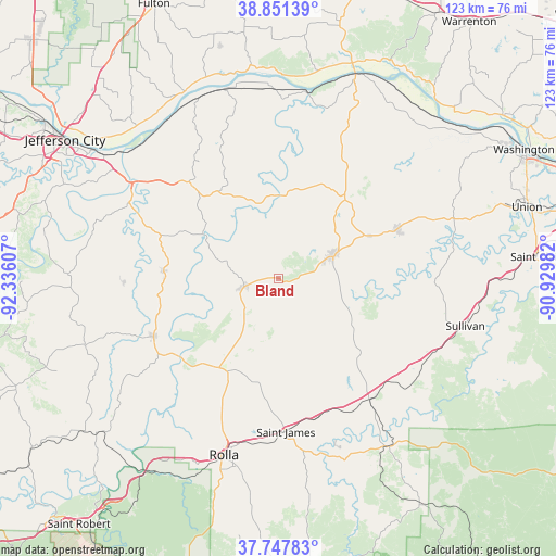 Bland on map