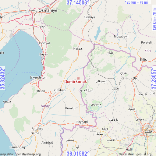 Demirkonak on map