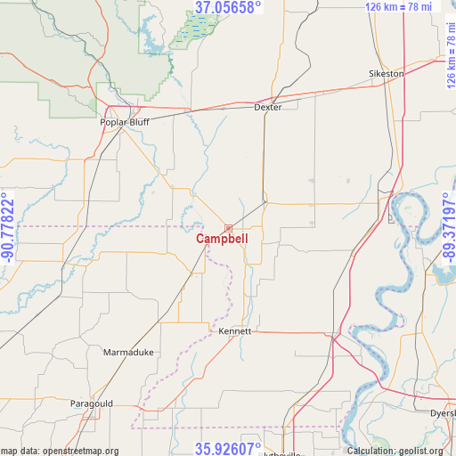 Campbell on map