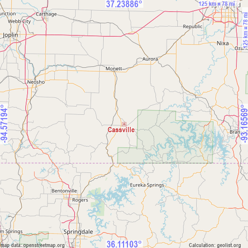 Cassville on map