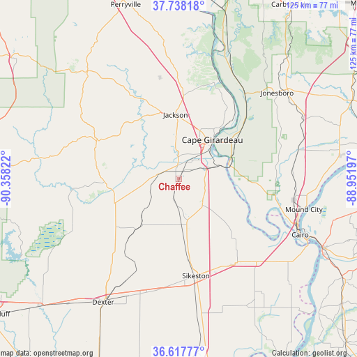 Chaffee on map