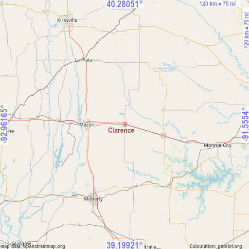 Clarence on map