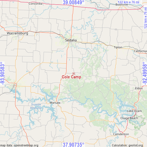 Cole Camp on map