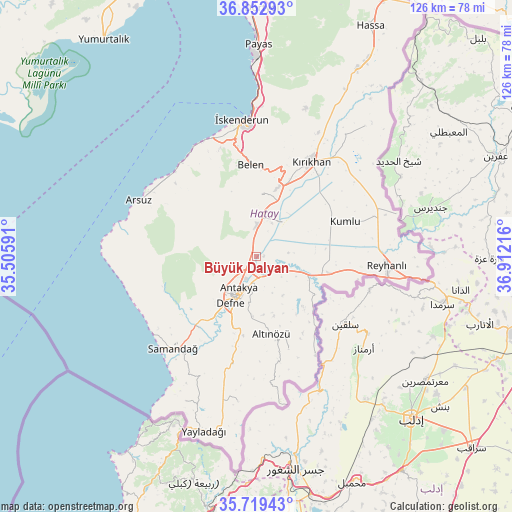 Büyük Dalyan on map