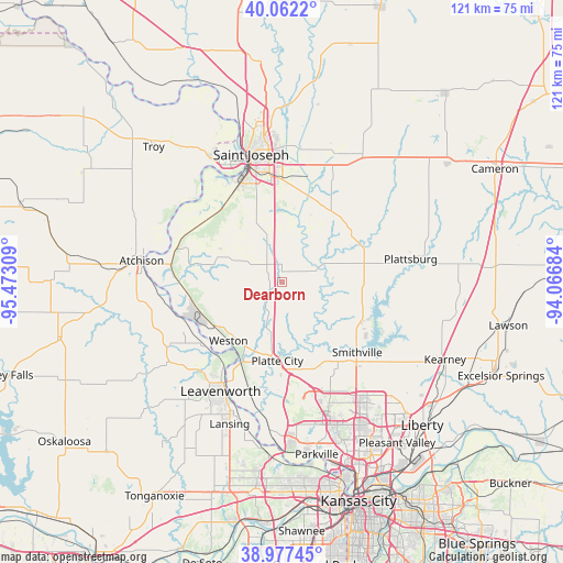 Dearborn on map
