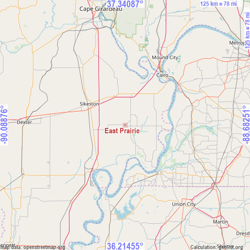 East Prairie on map