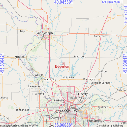 Edgerton on map