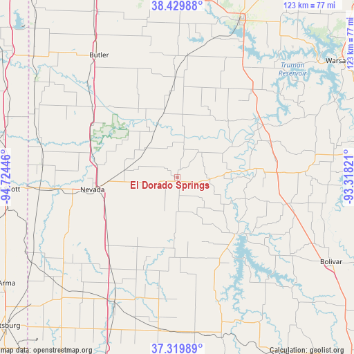 El Dorado Springs on map