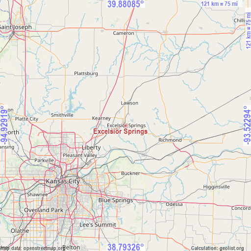Excelsior Springs on map