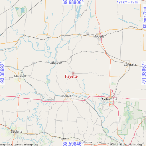 Fayette on map