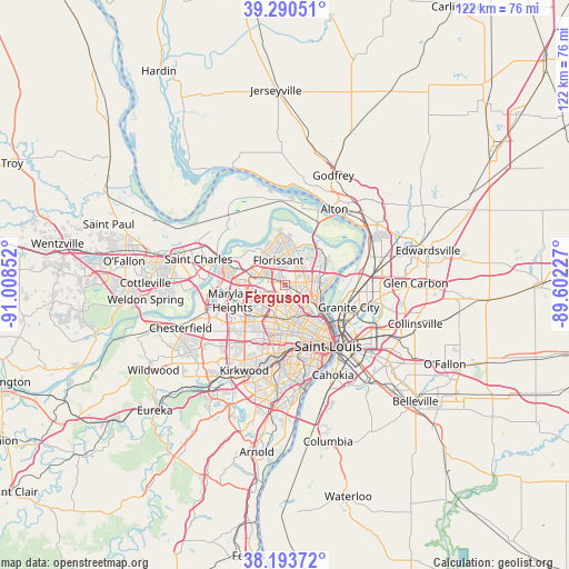 Ferguson on map