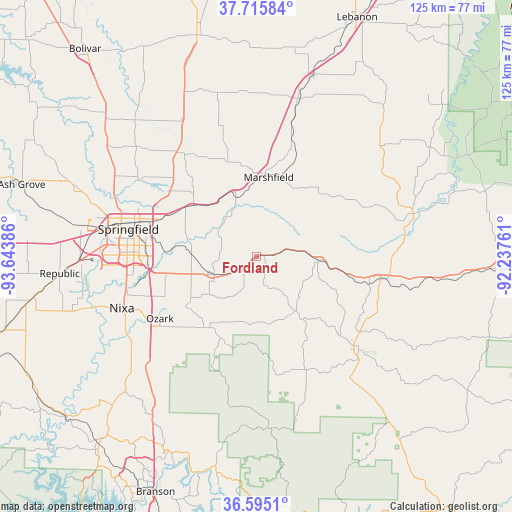Fordland on map